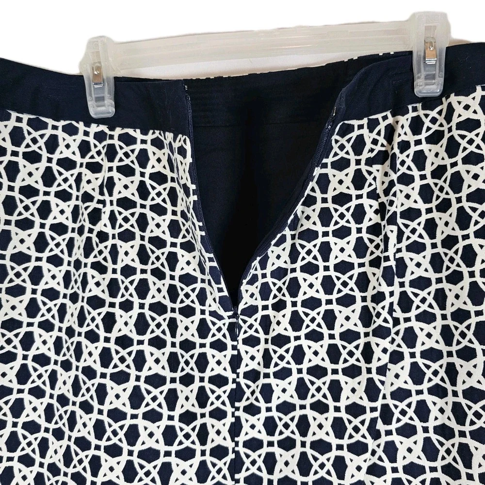 THE LIMITED Skirt Black & White Circles Cotton Womens Sz 14 Lined Pockets EUC